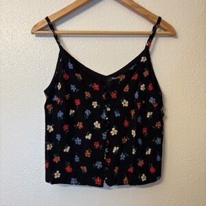 Madewell‎ Floral Cami Top Button Front Sleeveless Blouse Women's Small